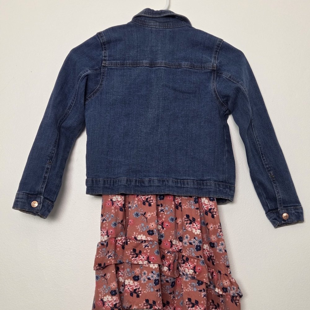 BCBG Denim Jacket with Floral Dress Set Sz 6X - Picture 6 of 12